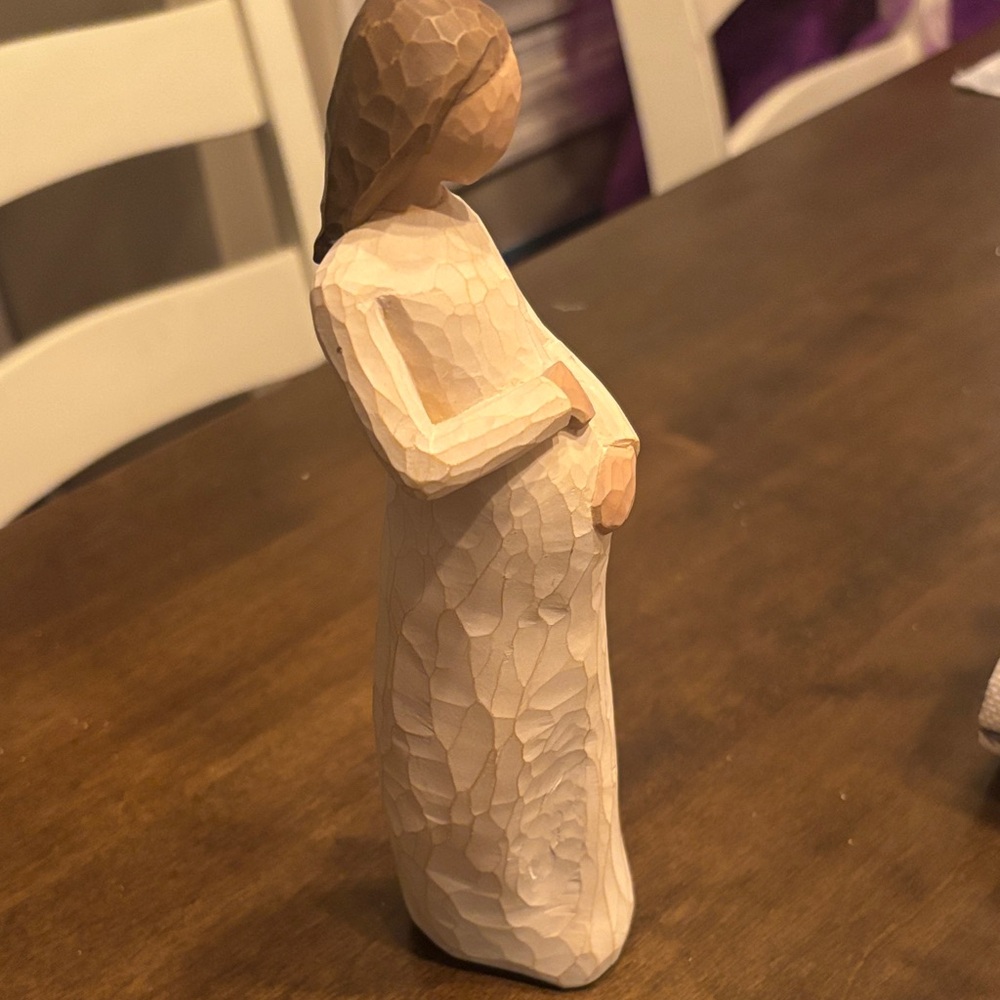 Willow tree sculpted figure Pregnant Figurine - Brown and Cream